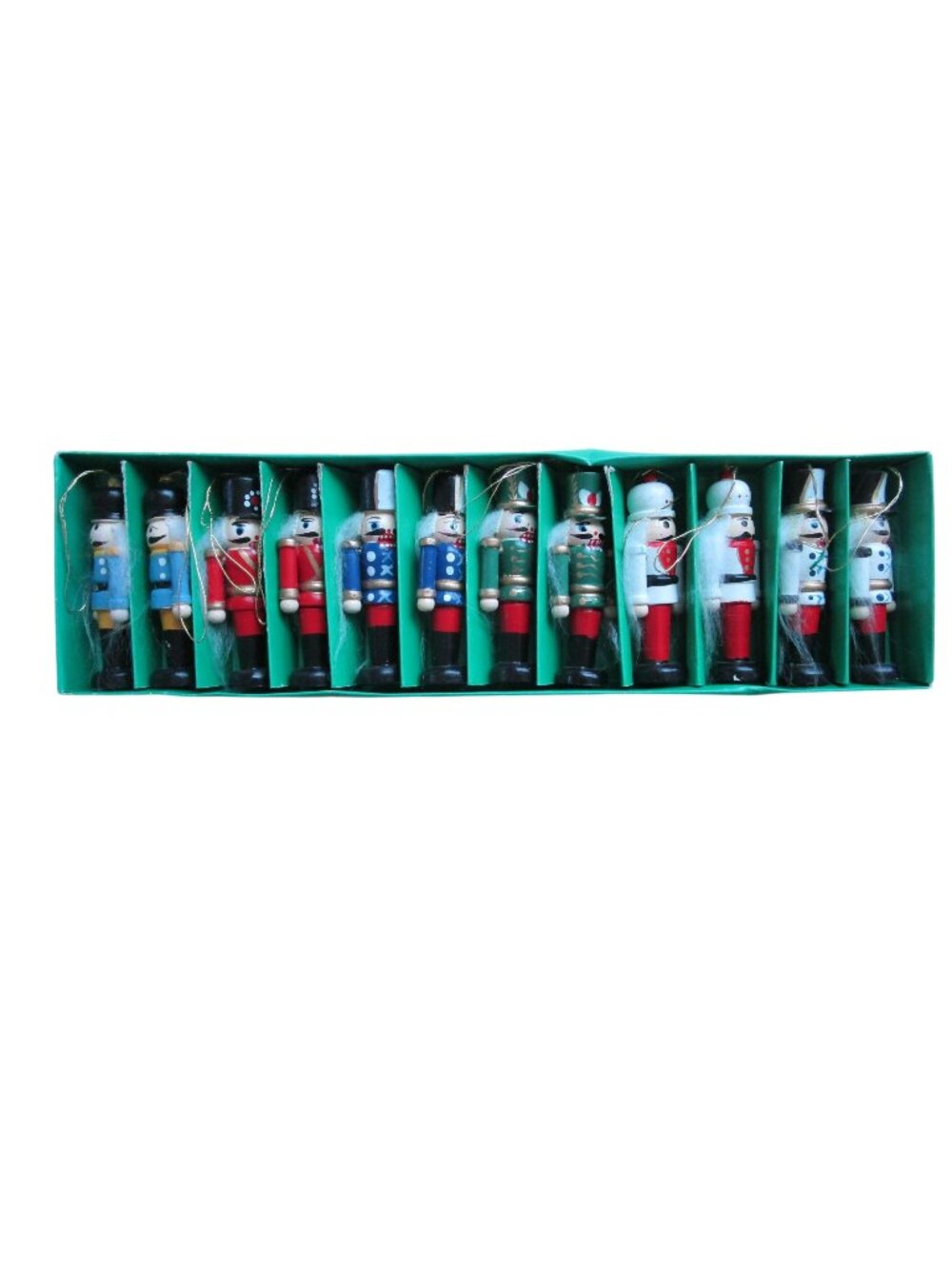 Vintage Miniature Nutcracker Soldier Ornaments Hand Painted Wood Twelve Christma